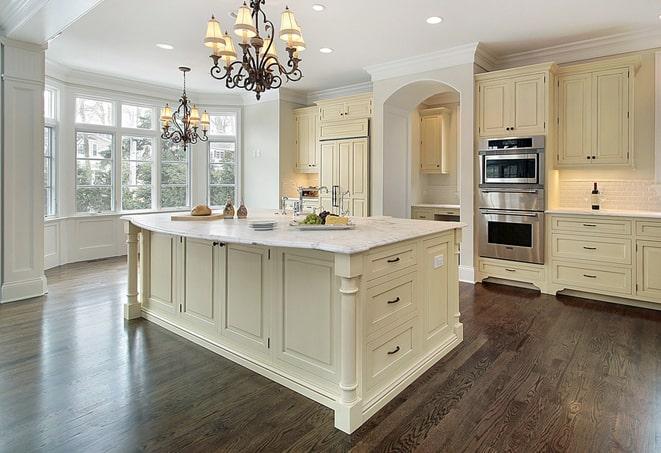 close-up of textured laminate flooring in a kitchen in Shelbyville TN